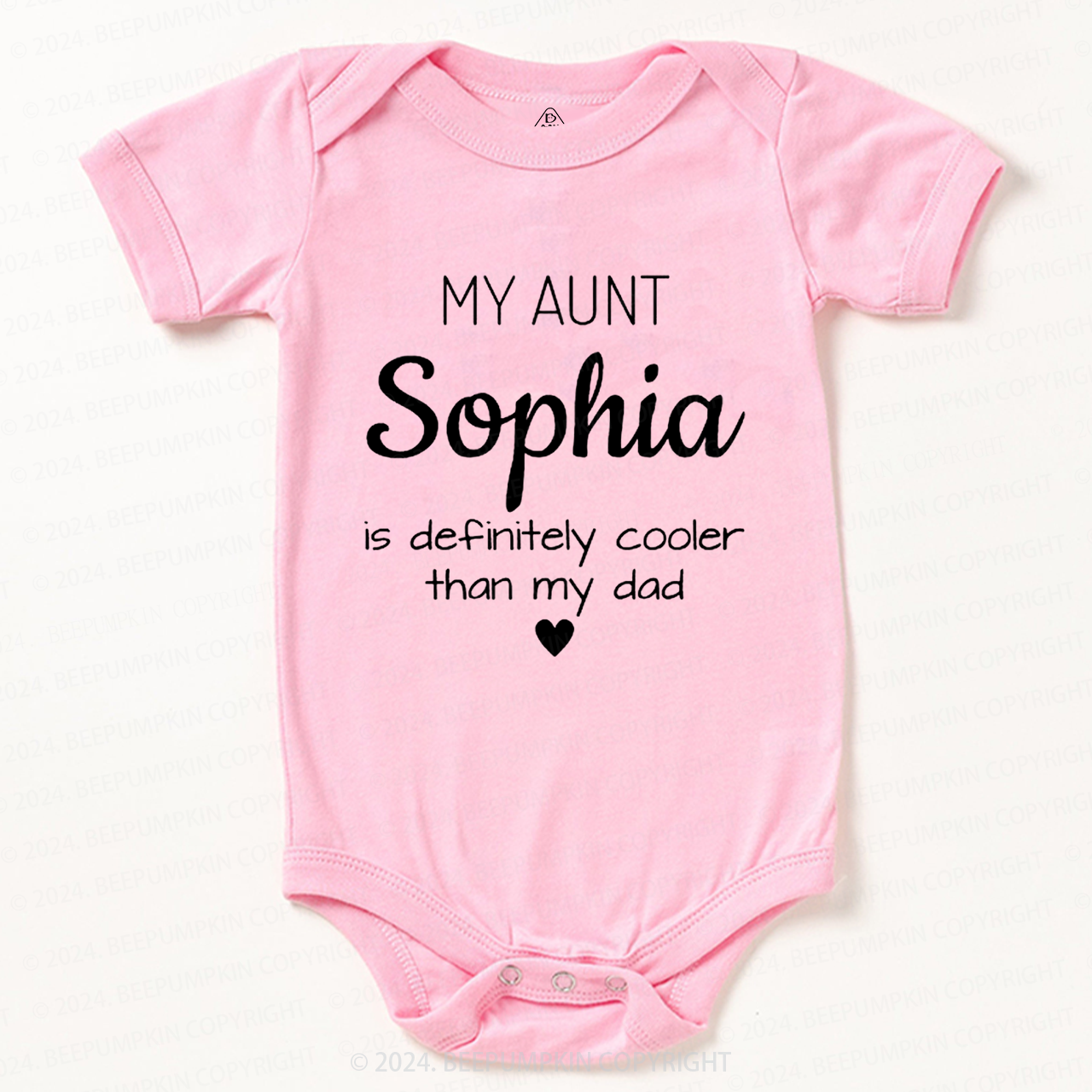 Personalized My Aunt Is Definitely Cooler Than My Dad Baby Bodysuit