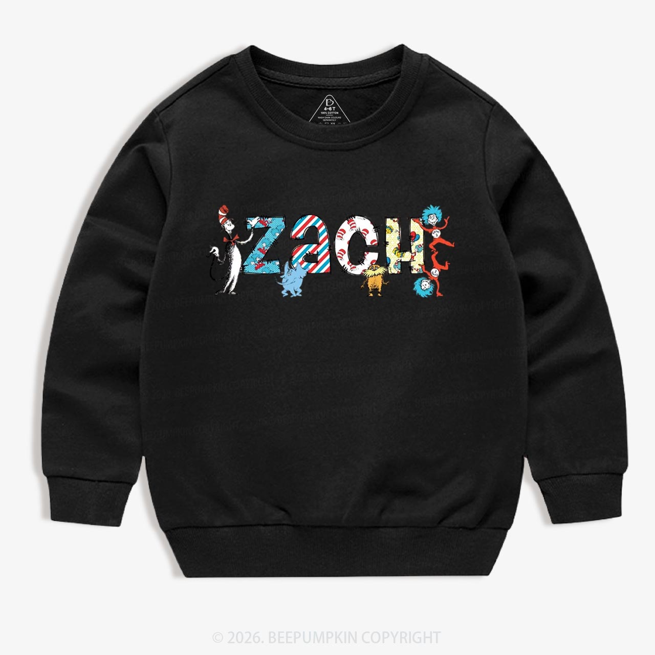 Personalized Seuss‑Style Letter Art Toddler&Kids Sweatshirt