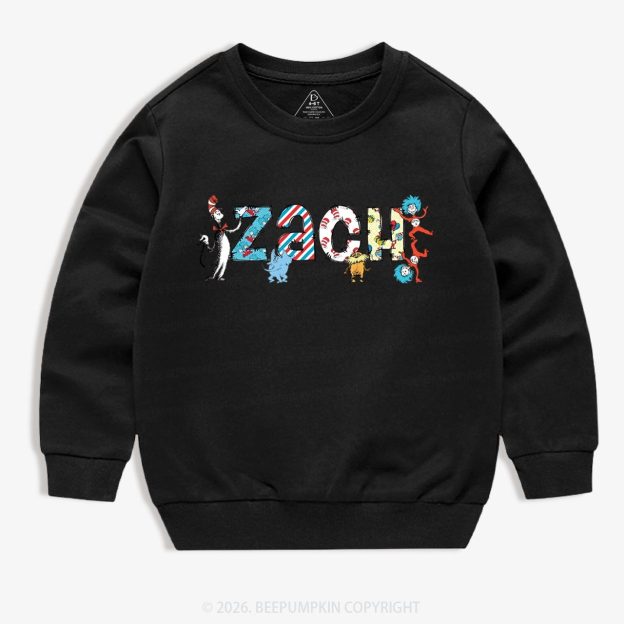 Personalized Seuss‑Style Letter Art Toddler&Kids Sweatshirt