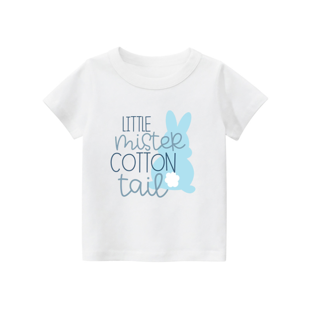 Little Mister Cotton Tail Easter Bunny Kids Shirt