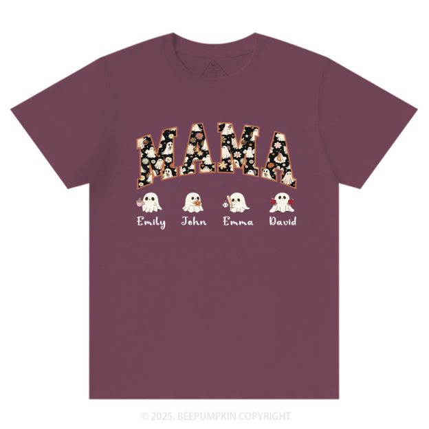 Personalized Ghost Mom Halloween T-Shirts Beepumpkin