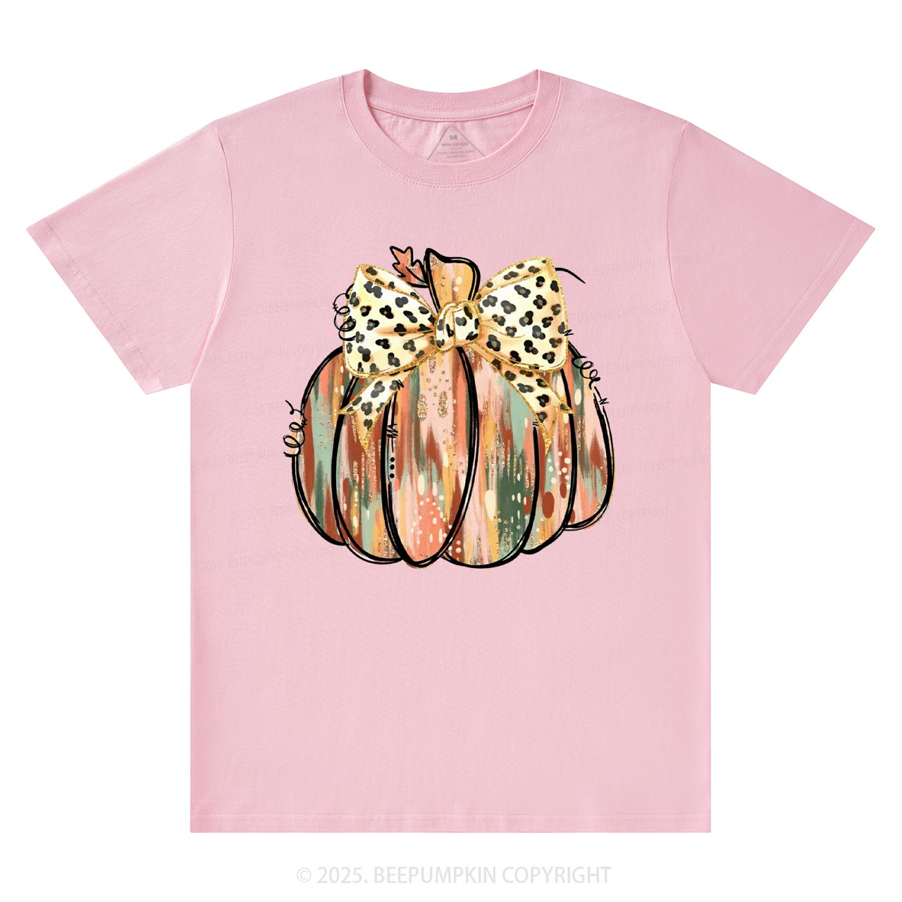 Colorful Coquette Gold Glitter Pumpkin T-Shirts Beepumpkin