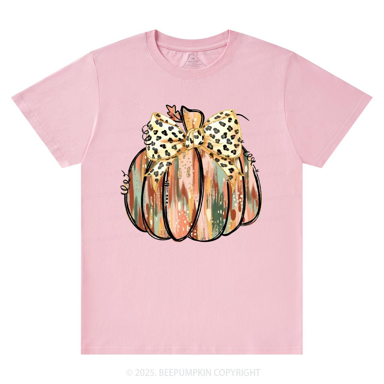 Colorful Coquette Gold Glitter Pumpkin T-Shirts Beepumpkin