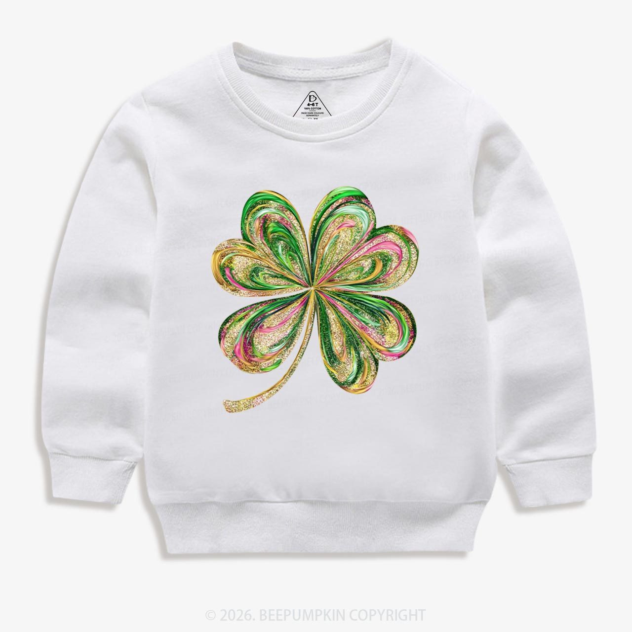 Retro Lucky Shamrock St Patrick's Day Kid's Sweatshirt