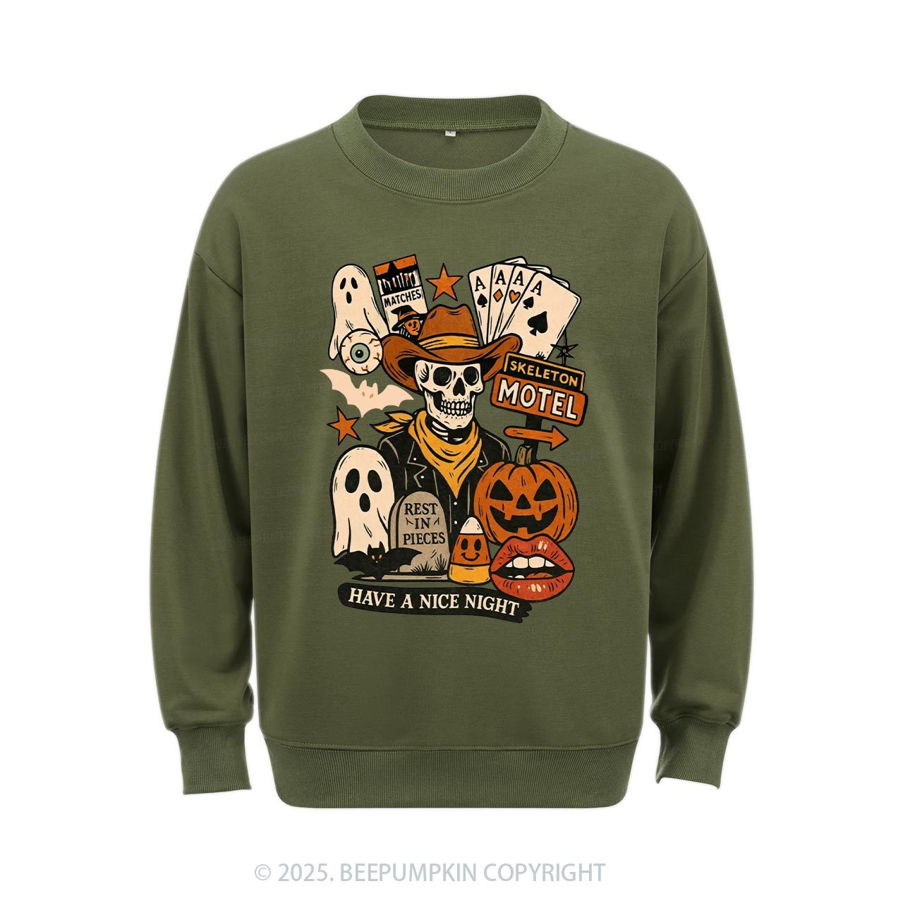 Spooky Western Skeleton Sweatshirt Beepumpkin