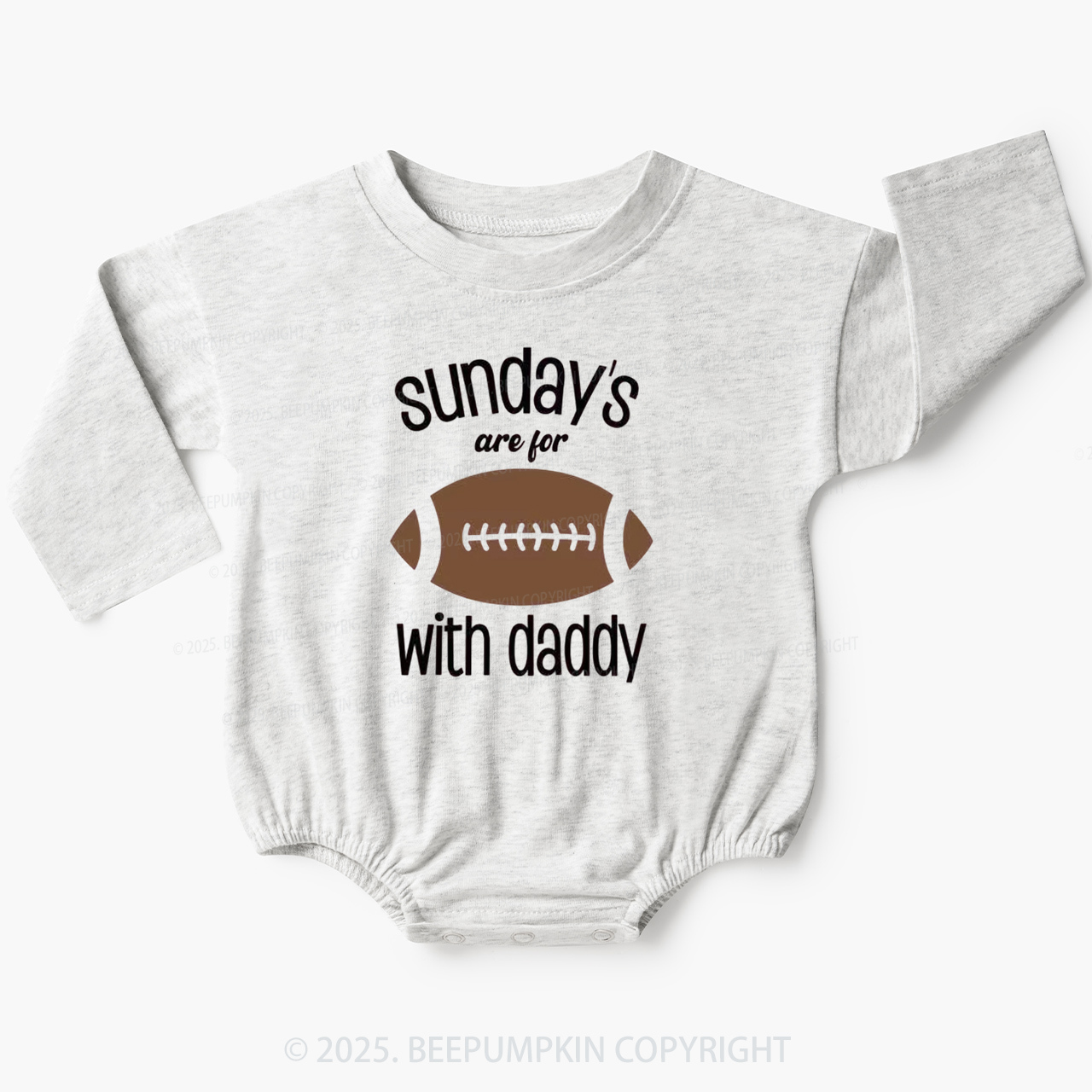 Sunday's Are For Football With Daddy Baby Bubble Romper Beepumpkin