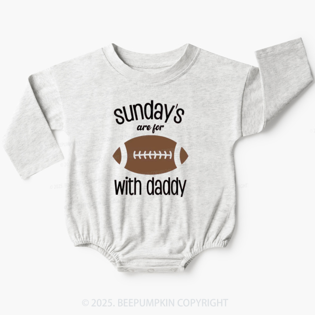 Sunday's Are For Football With Daddy Baby Bubble Romper Beepumpkin