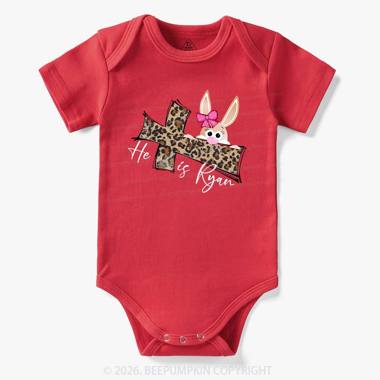 Faith Bunny & Leopard Cross Baby Bodysuit