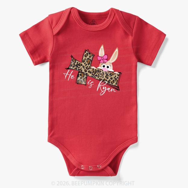 Faith Bunny & Leopard Cross Baby Bodysuit