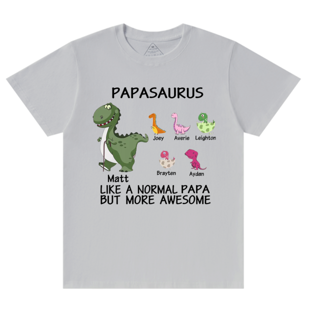 Papasaurus Grandpa Shirt Personalized With Name