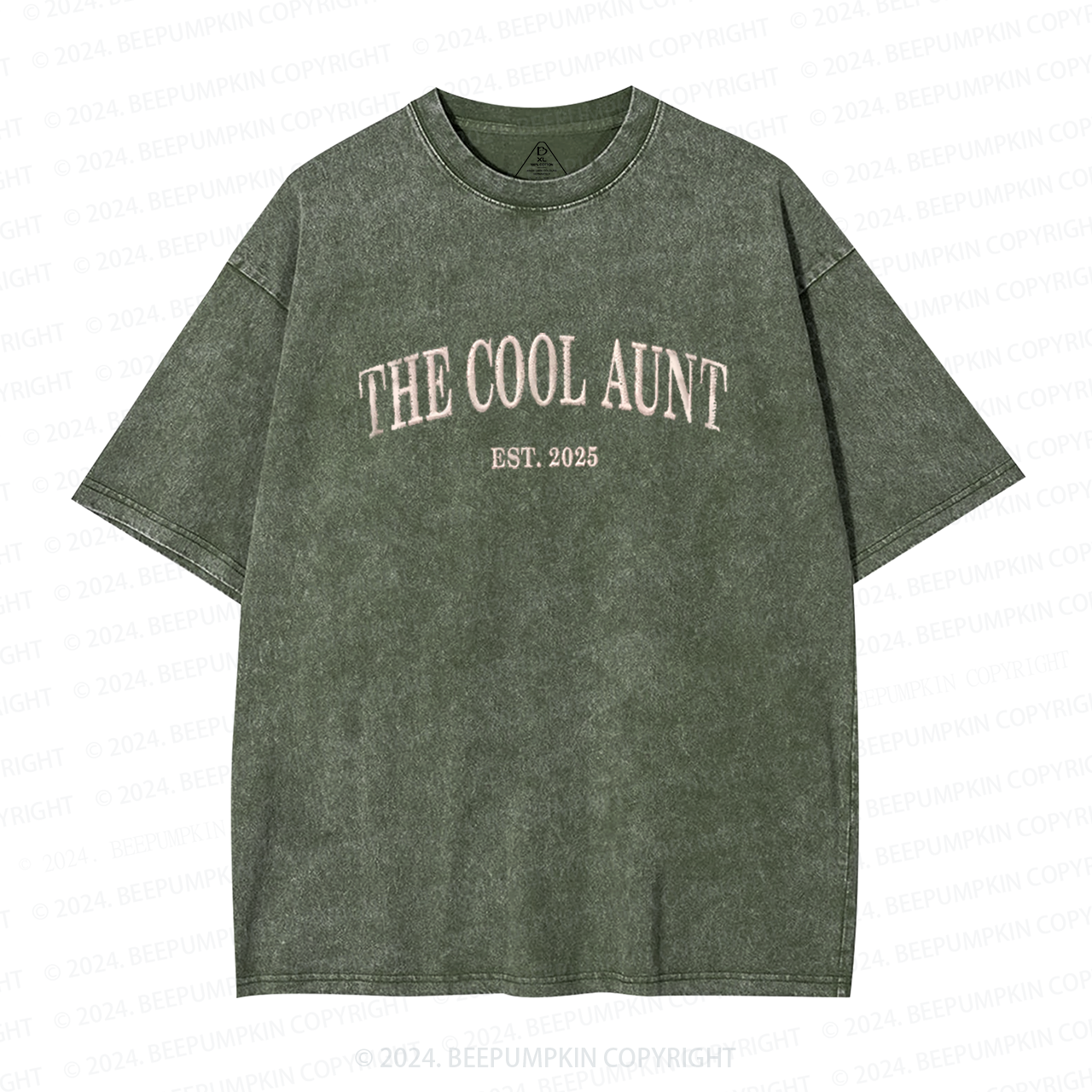 The Cool Aunt Embroidered Auntie Washed Tees