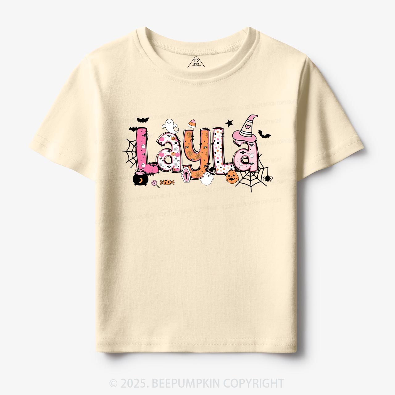 Personalized Name Halloween Girls Tees | Toddler & Kid's Tees Beepumpkin
