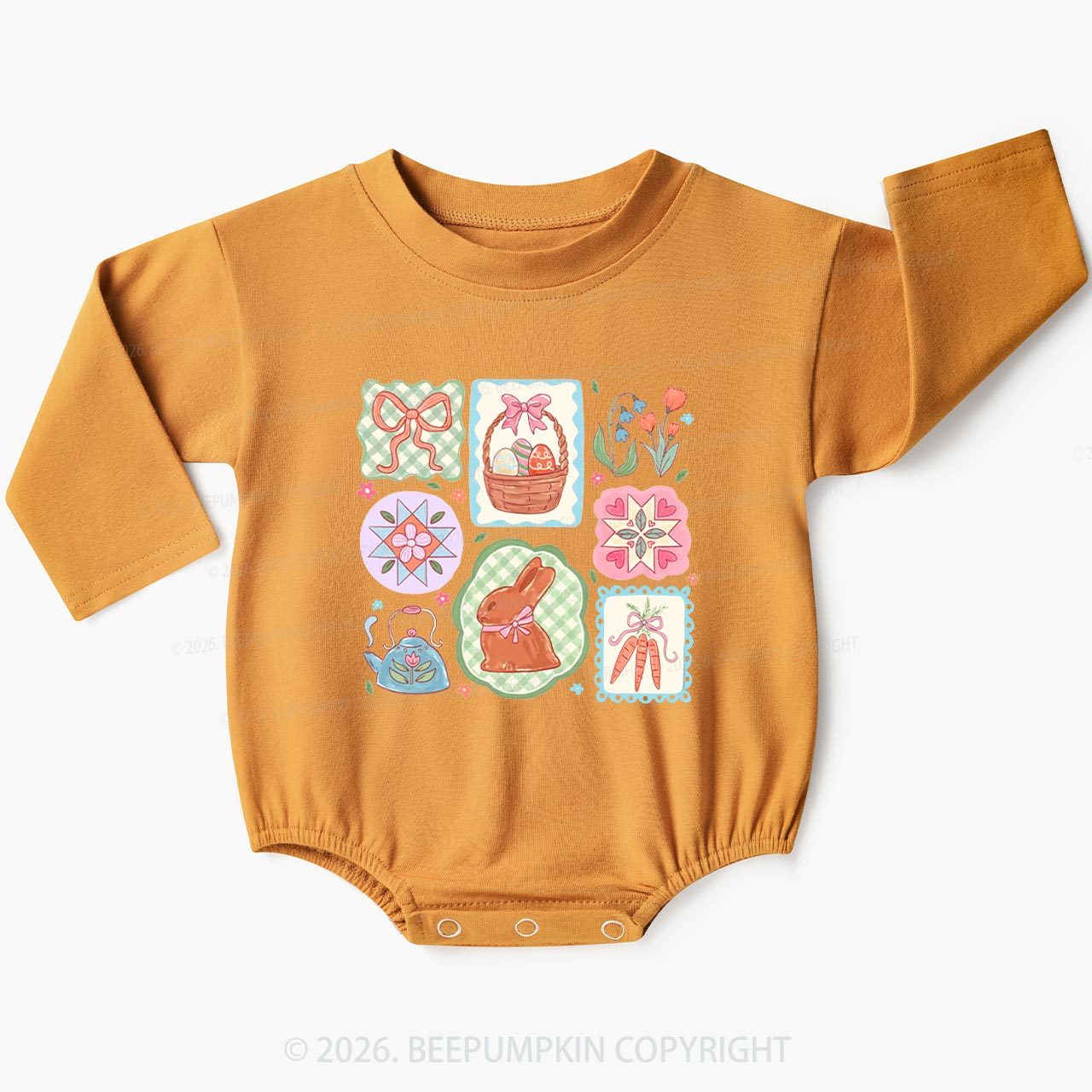 Pastel Easter Basket Baby Bubble Romper