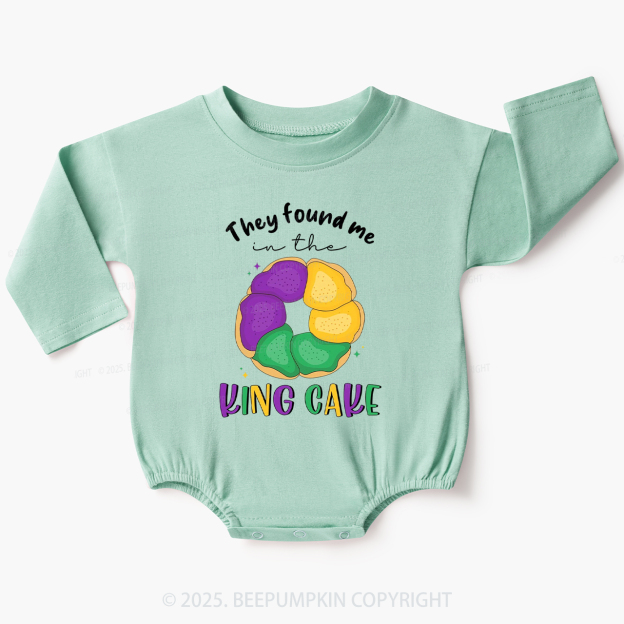 They Found Me In The King Cake Baby Bubble Romper Beepumpkin