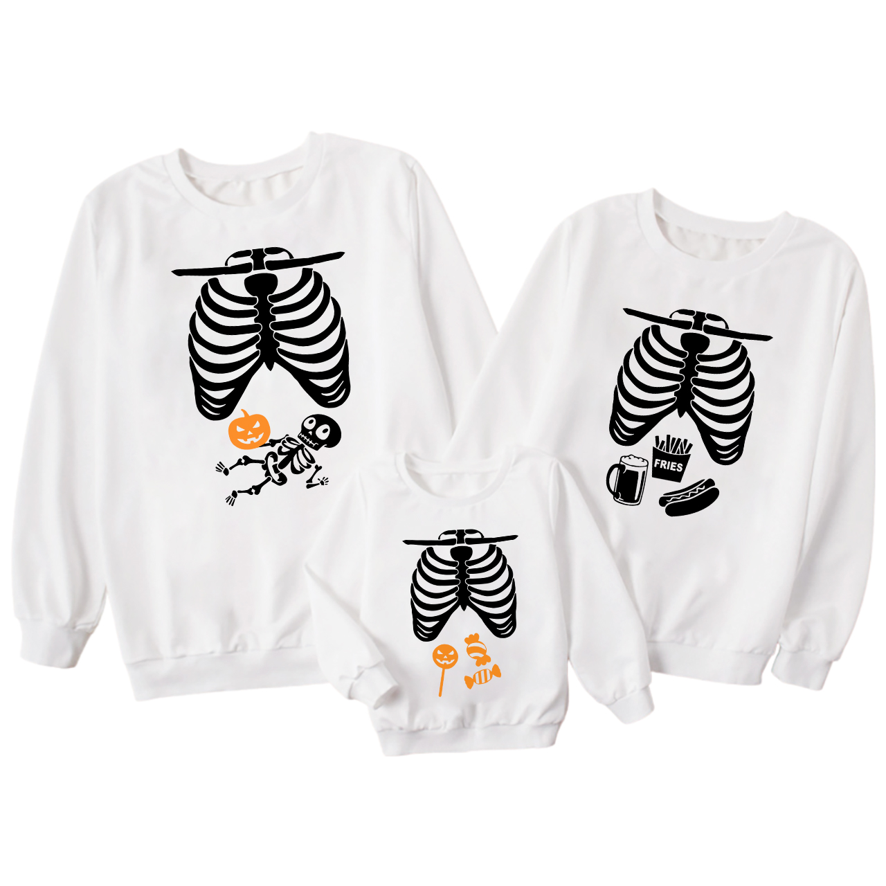 Halloween Skeleton Family Matching Sweatshirts