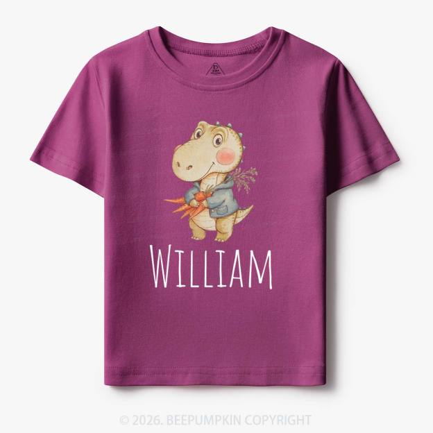 Personalized Watercolor Dino Friend Toddler&Kid's Tees