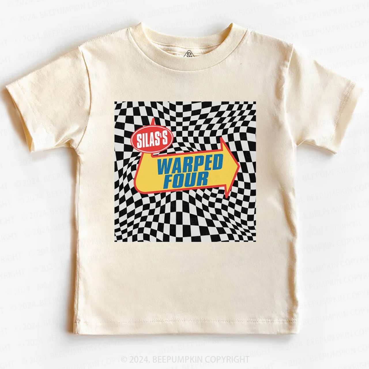 Personalized Name Warped Four Toddler&Kids Tees 7