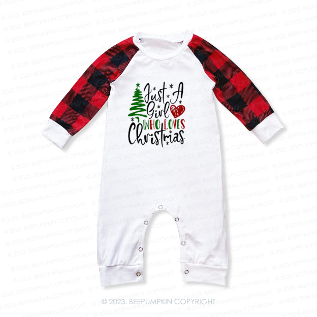 Just A Girl Who Loves Christmas Matching Pajamas For Family Beepumpkin