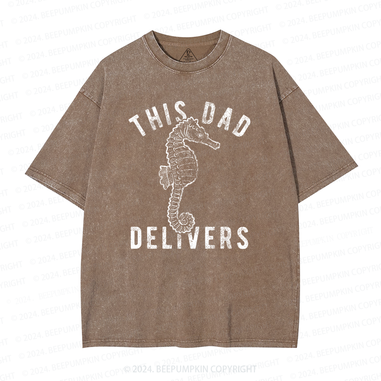 This Dad Delivers Seahorse Washed T-Shirts 