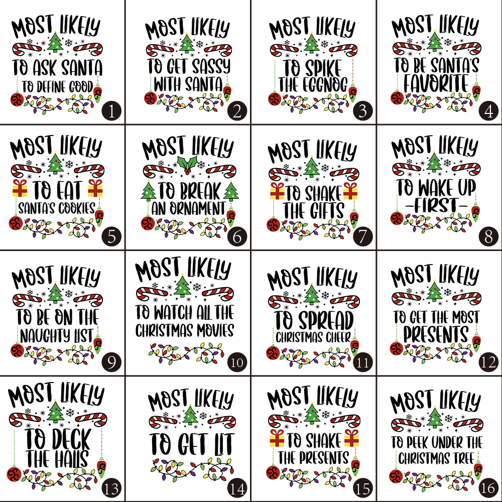 48 Quotes Most Likely To Christmas Family Matching Shirt