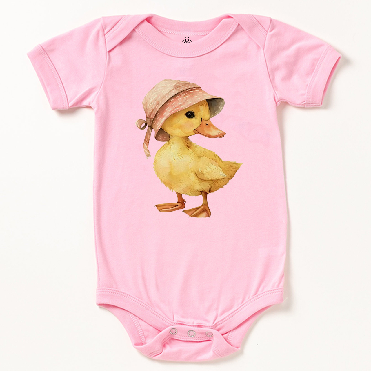 Baby Duck Pink Hat Bodysuit Beepumpkin