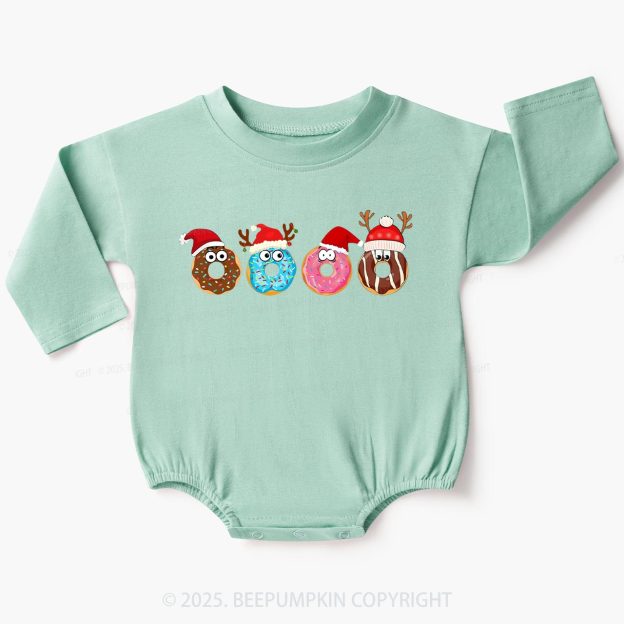 Christmas Donuts Baby Bubble Romper Beepumpkin
