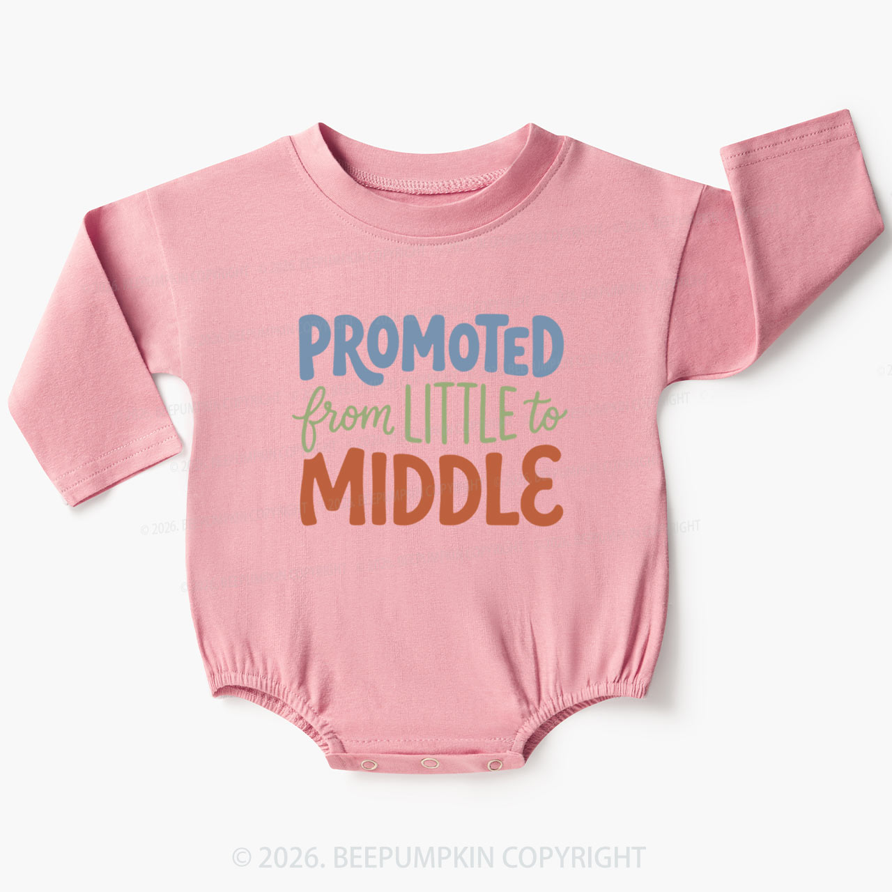 Promoted From Little To Middle Baby Bubble Romper