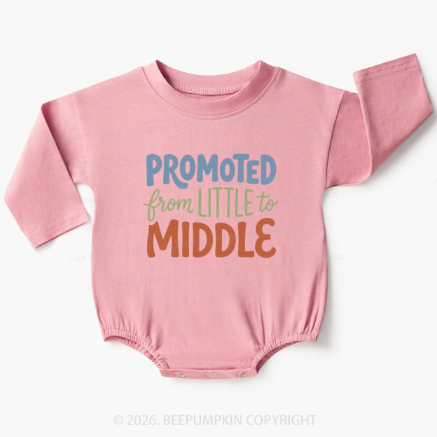Promoted From Little To Middle Baby Bubble Romper