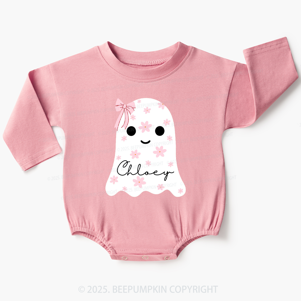 Personalized Name Cute Boo Baby Bubble Romper Beepumpkin