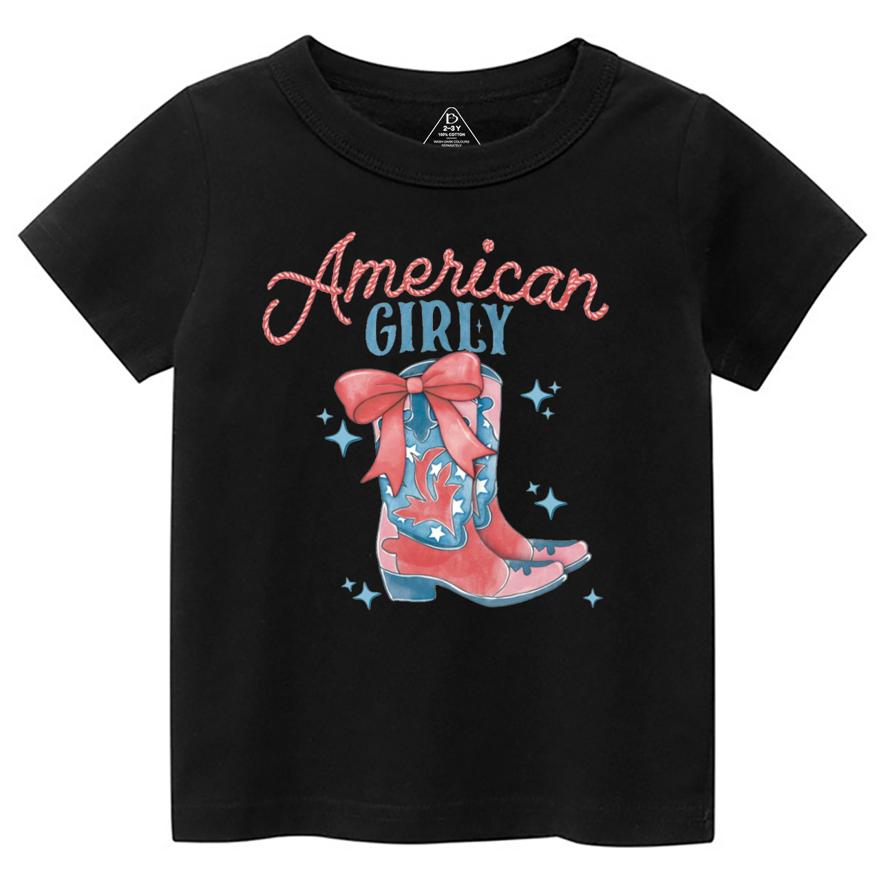 July 4th American Girly Cowgirl Toddler&Kid's Tees Beepumpkin 