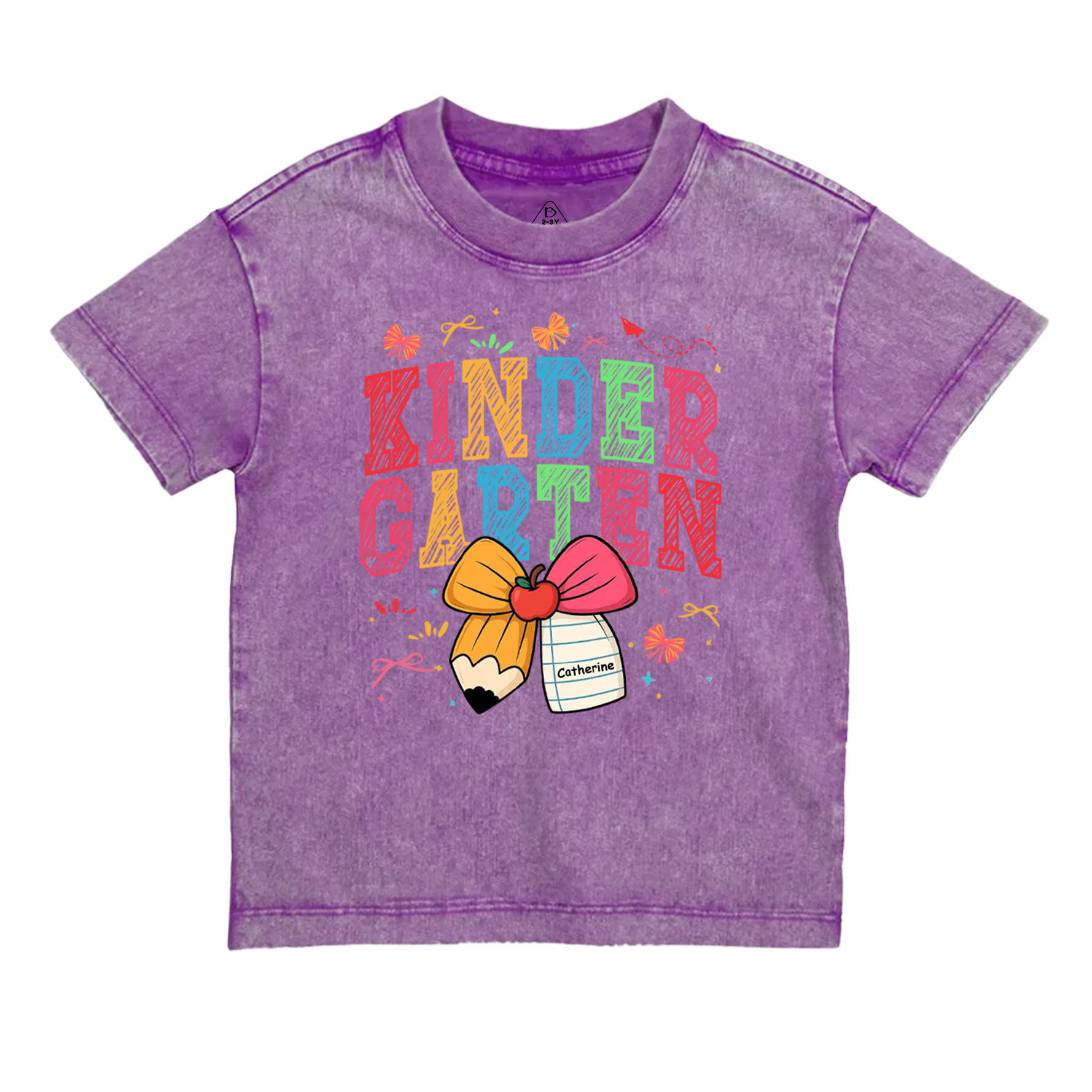 Personalized Girl Back To School Bundle Toddler&Kids Washed Tees
