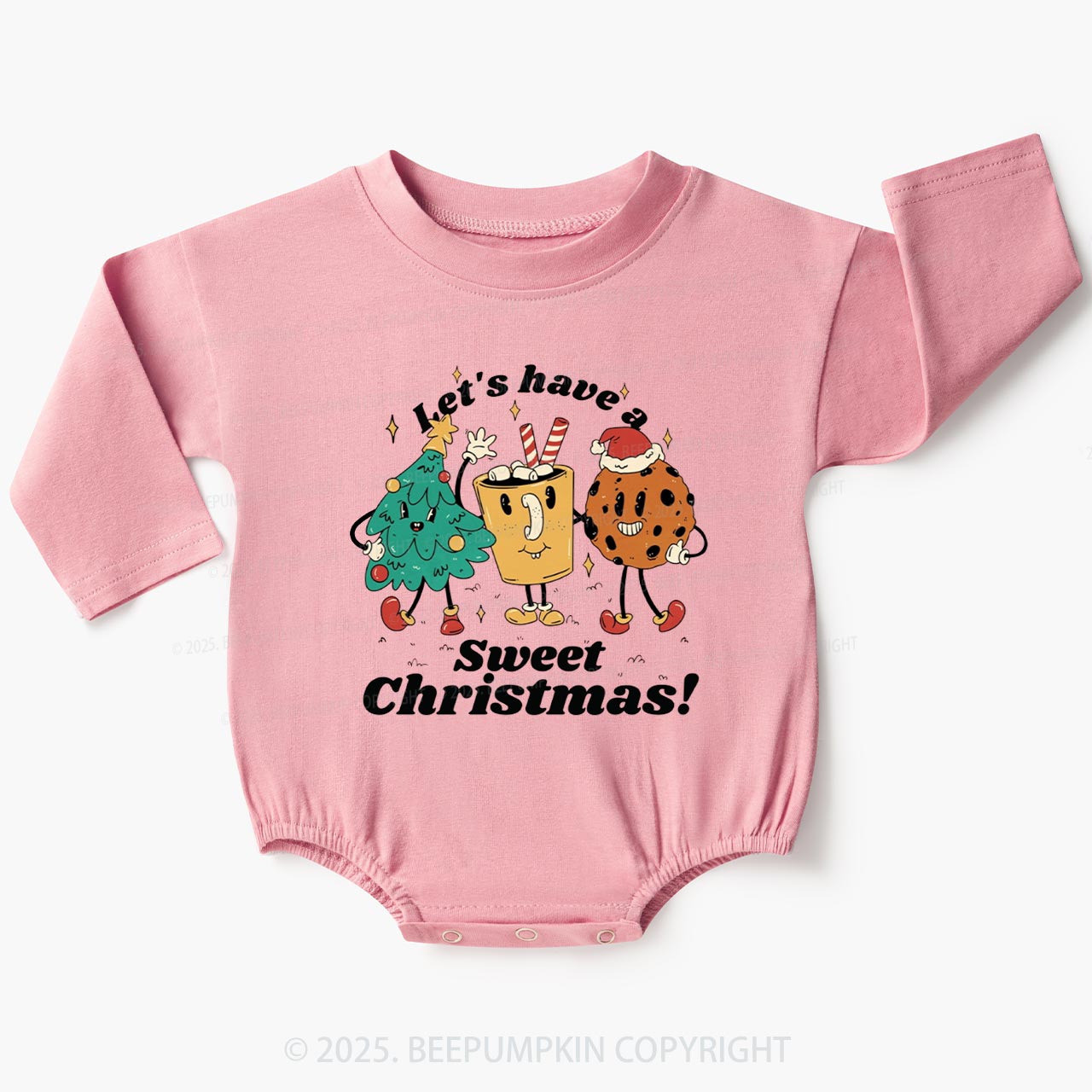 Retro Sweet Christmas Baby Bubble Romper Beepumpkin