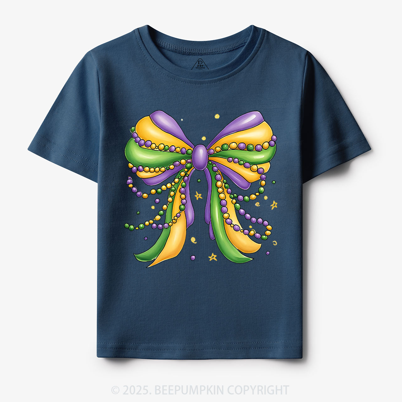Mardi Gras Ribbon Bow Toddler&Kid's Tees Beepumpkin