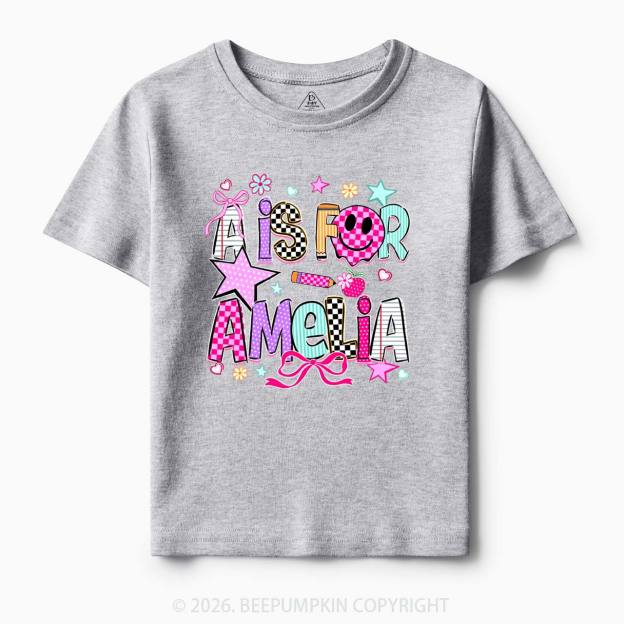 Personalized Letter Is For Name Colorful Toddler&Kid's Tees