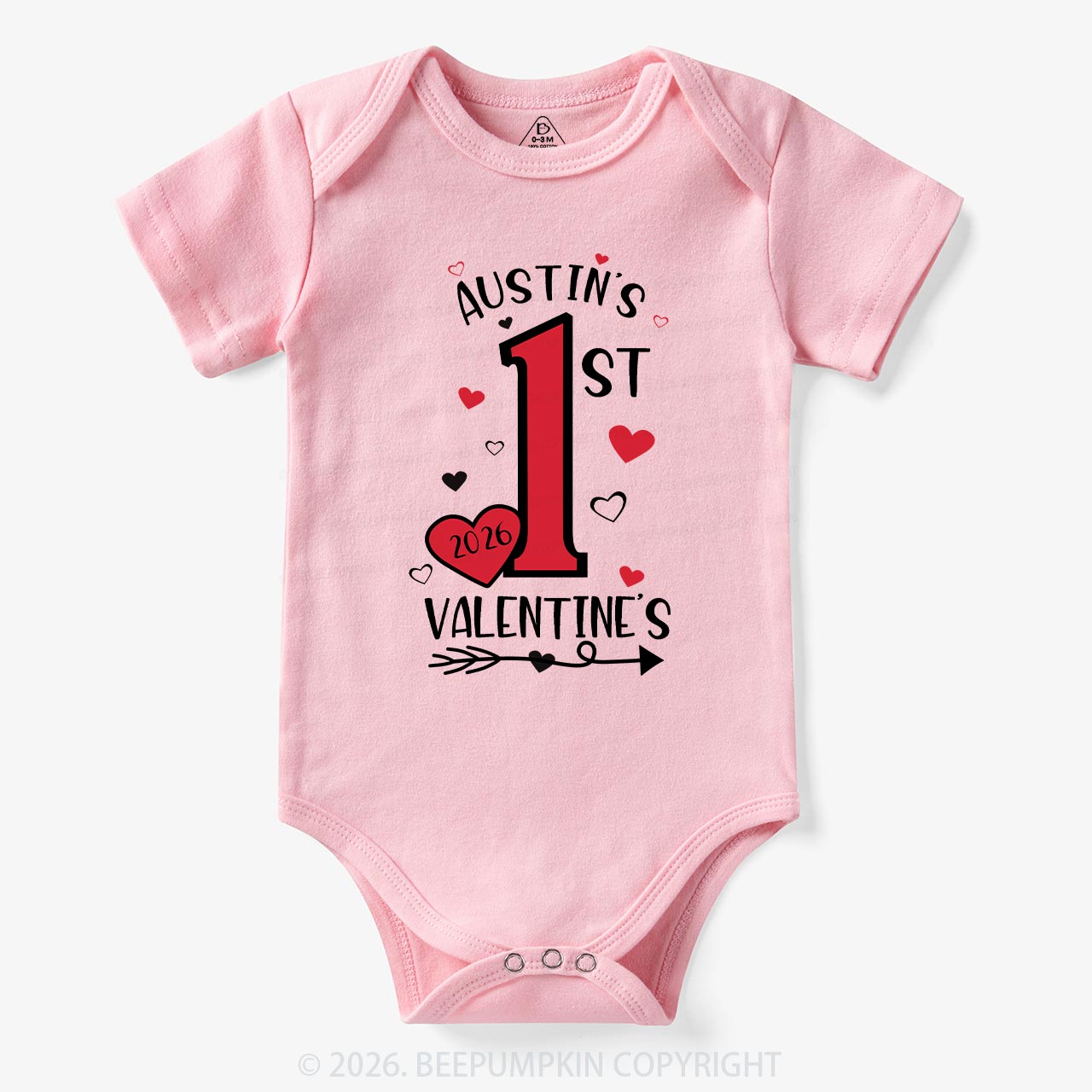 Personalized First Valentine Bodysuit For Baby
