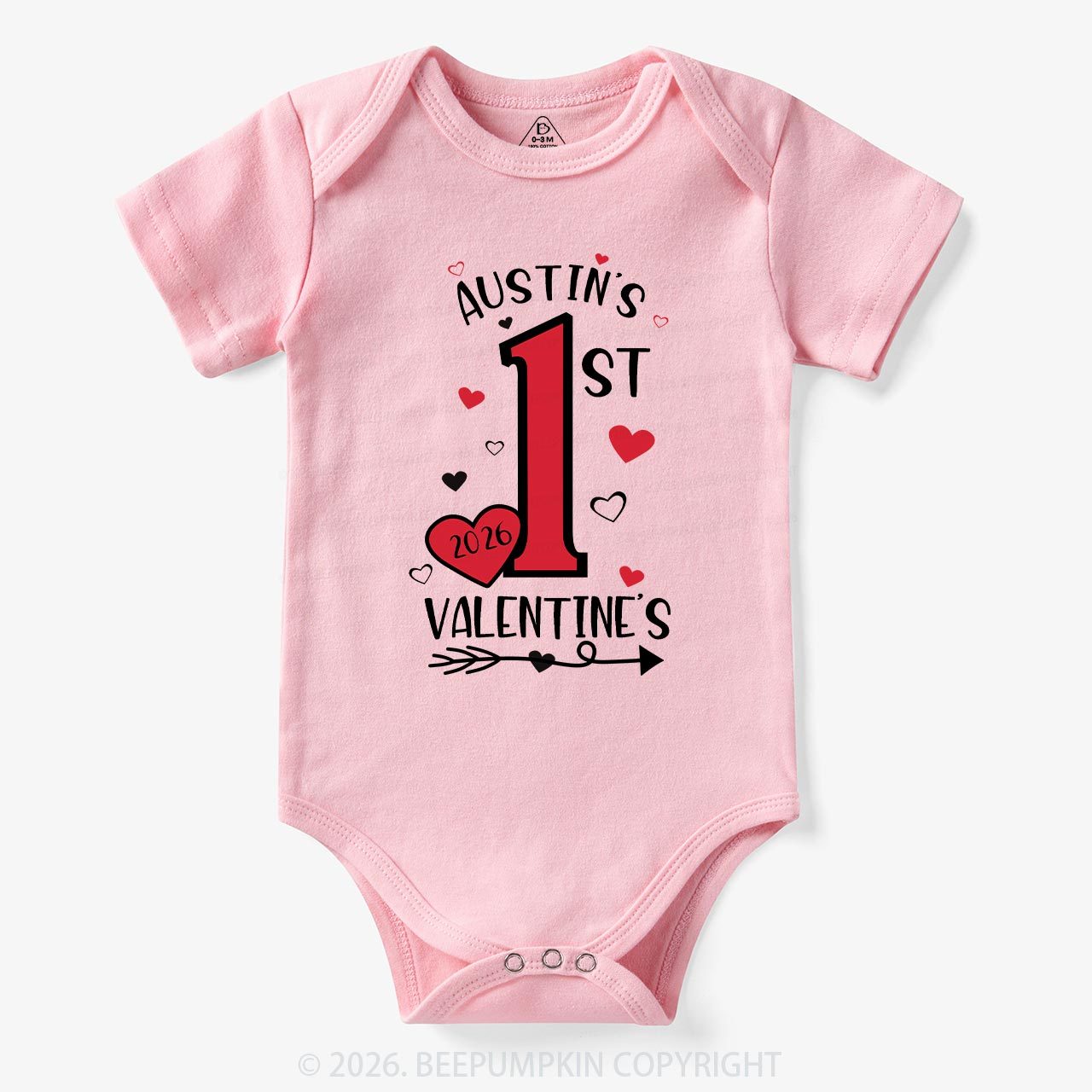 Personalized First Valentine Bodysuit For Baby