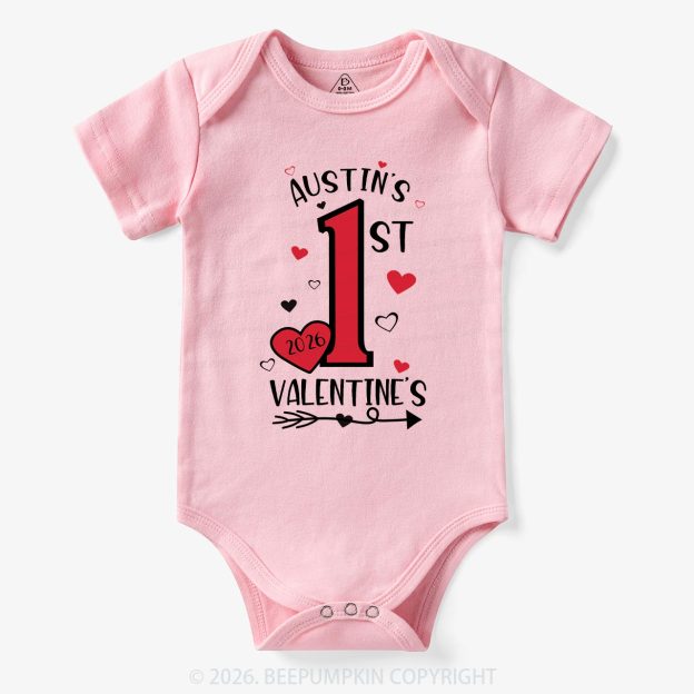 Personalized First Valentine Bodysuit For Baby