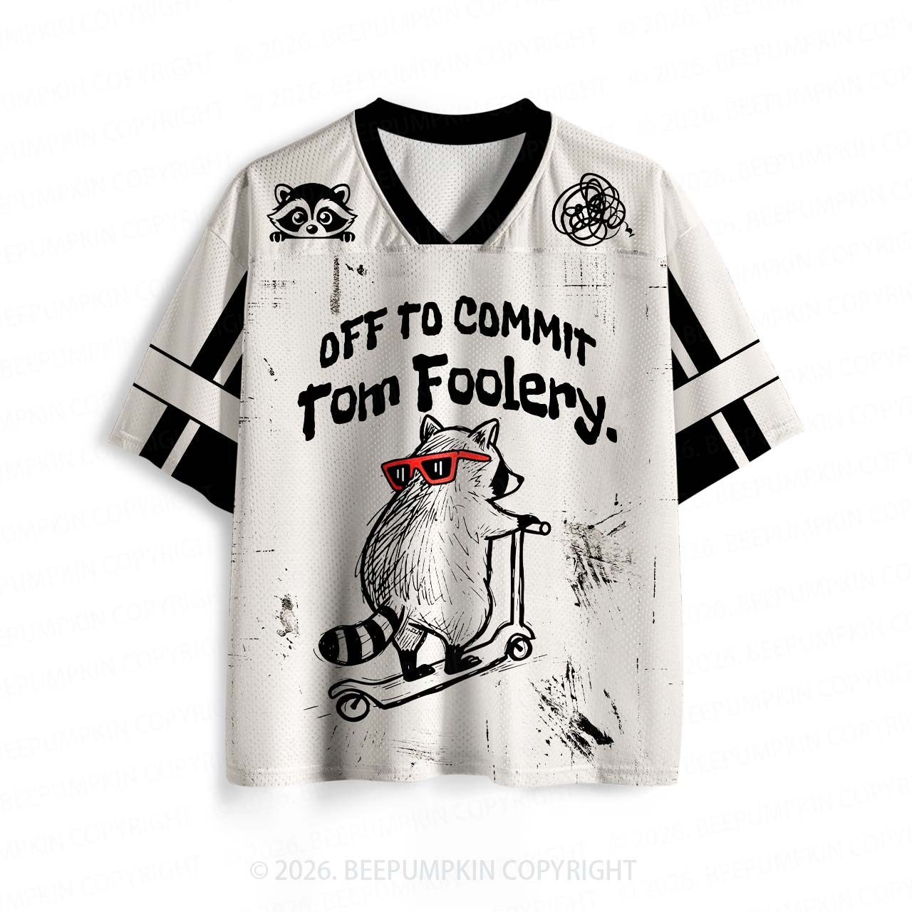 Off To Commit Tom Foolery Silly Raccoon Toddler&Kid's Sport Jersey
