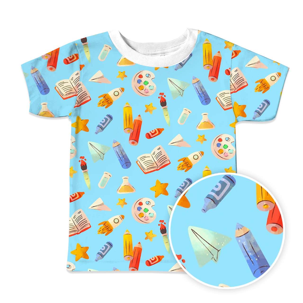 Colored Pencils All Over Print Kids Tees