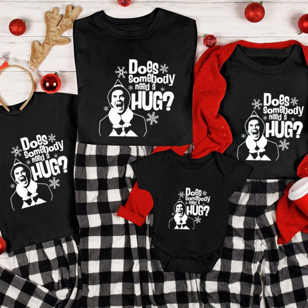 Does Somebody Need A Hug Christmas Family Matching Shirt