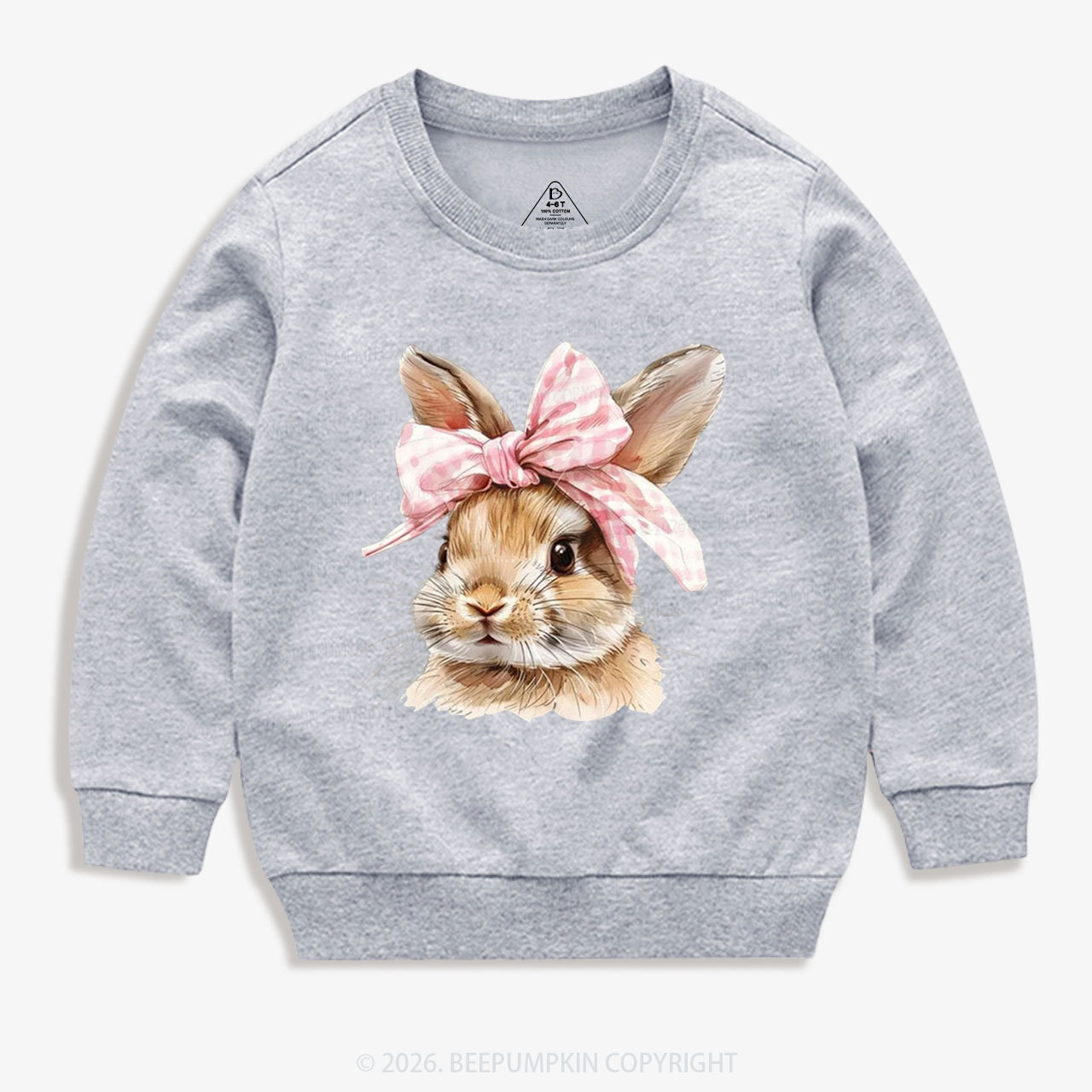 Cute Bunny with Bow Easter Kid's Sweatshirt