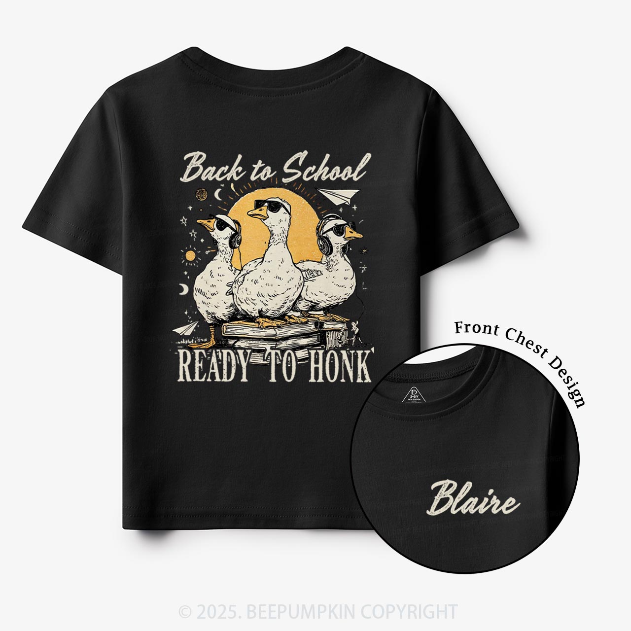 Personalized Back To School Ready To Honk Toddler&Kid's Tees Beepumpkin
