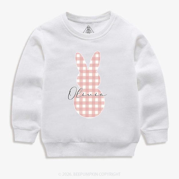Personalised Easter Petit Gingham Bunny Kid's Sweatshirt