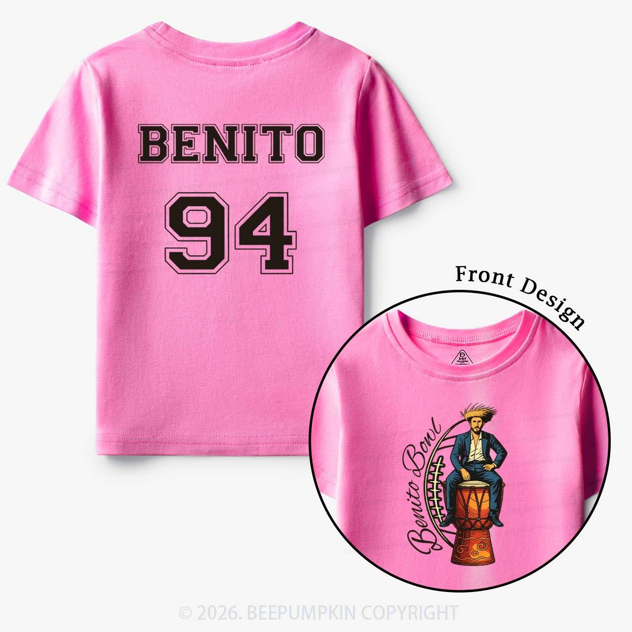 Personalized Benito Bowl Football Fan Toddler&Kid's Tees
