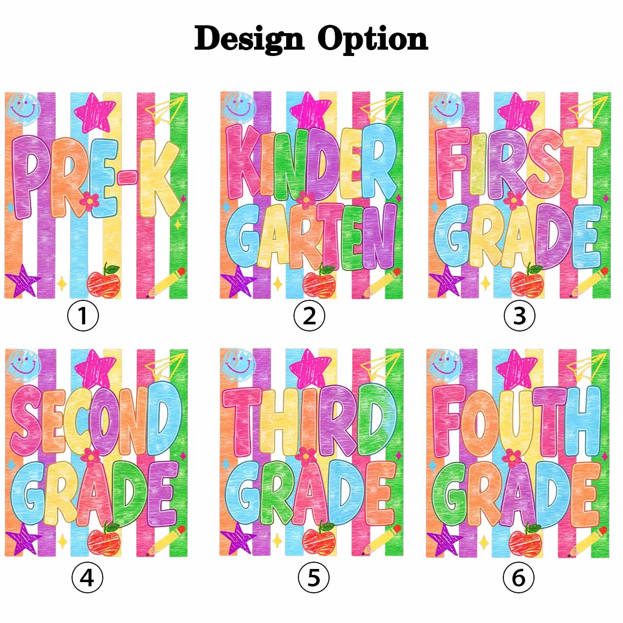 Personalized Crayon Colorful Drawn Striped Back To School Toddler&Kid's Tees