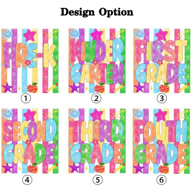 Personalized Crayon Colorful Drawn Striped Back To School Toddler&Kid's Tees