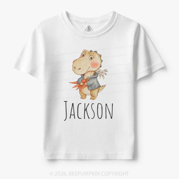Personalized Watercolor Dino Friend Toddler&Kid's Tees