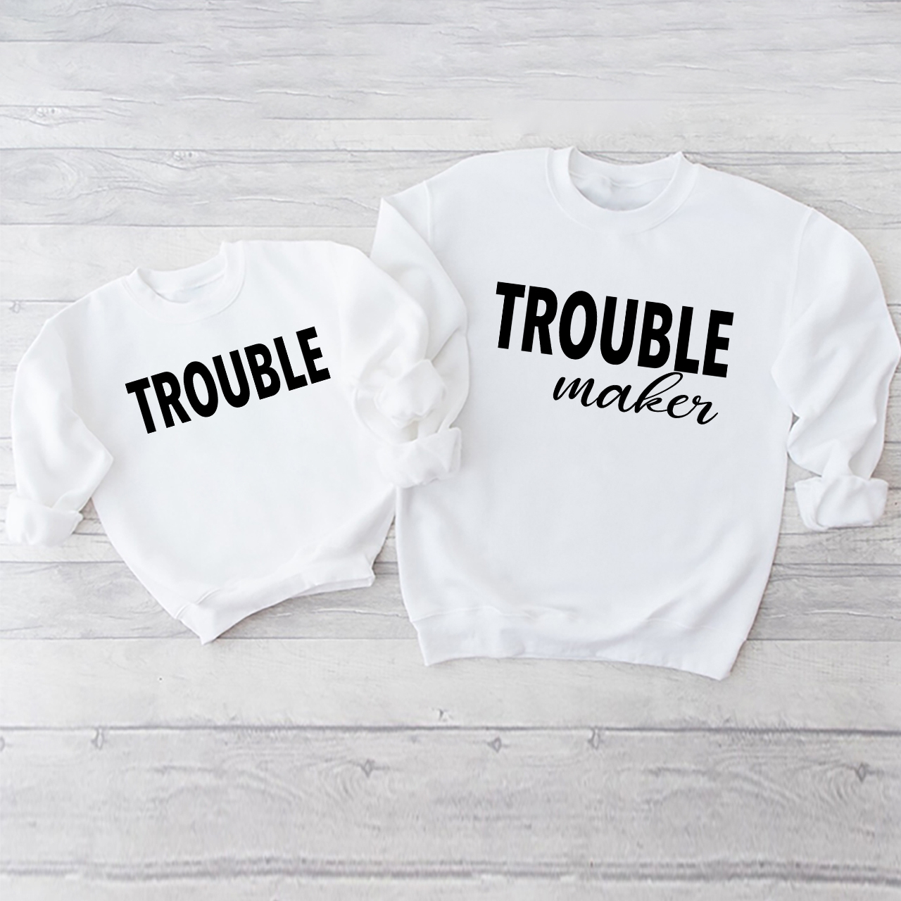 TROUBLE maker & TROUBLE Matching Swetshirt For Mom&Me