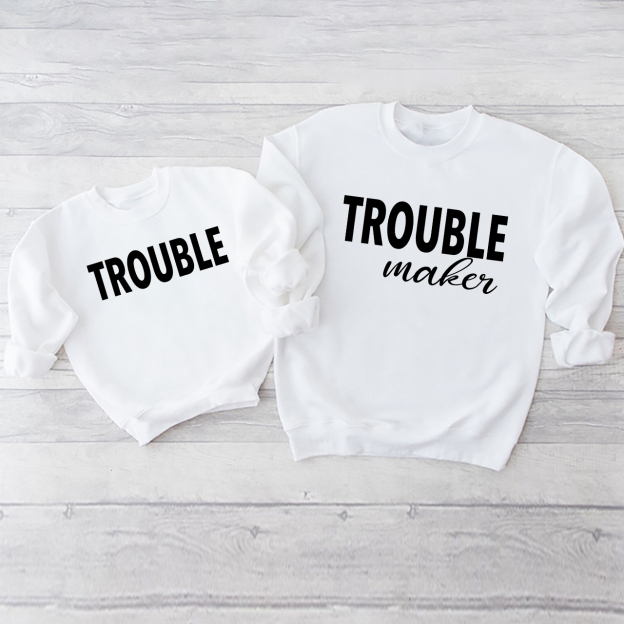 TROUBLE maker & TROUBLE Matching Swetshirt For Mom&Me