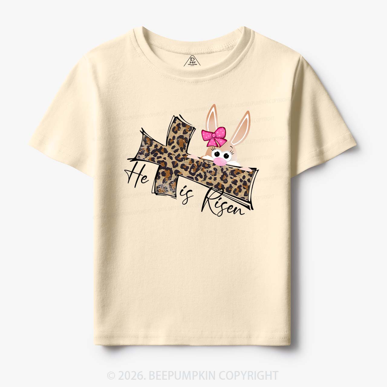 Faith Bunny & Leopard Cross Toddler&Kid's Tees